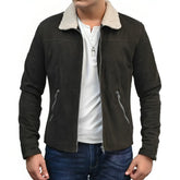 Grimes Fur Brown Suede Jacket